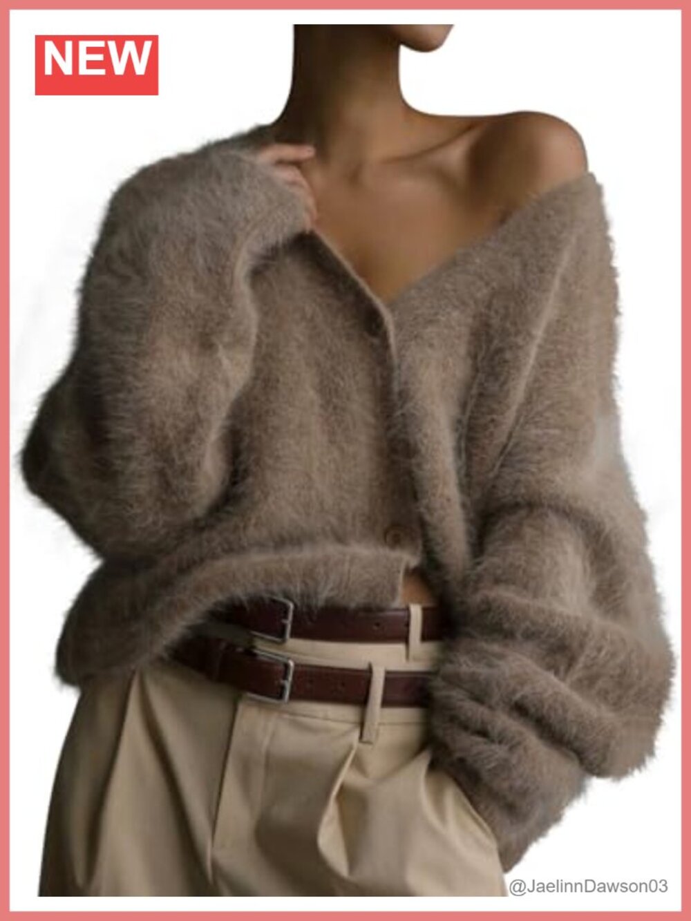 Womens Fuzzy V-Neck Button Down Soft Knit Cardigan Sweater